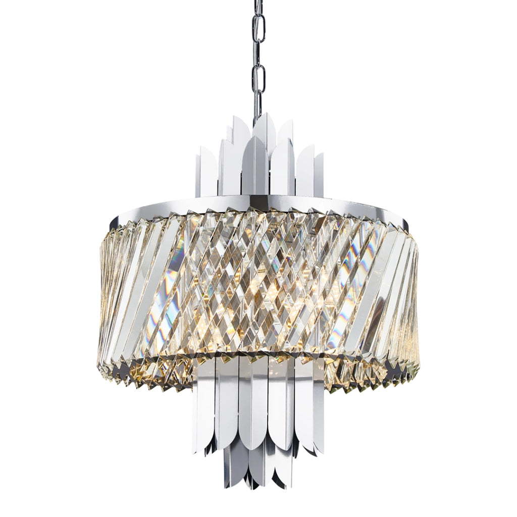 Lampadario cristallo glamour cromo Margot 6xE14 Milagro