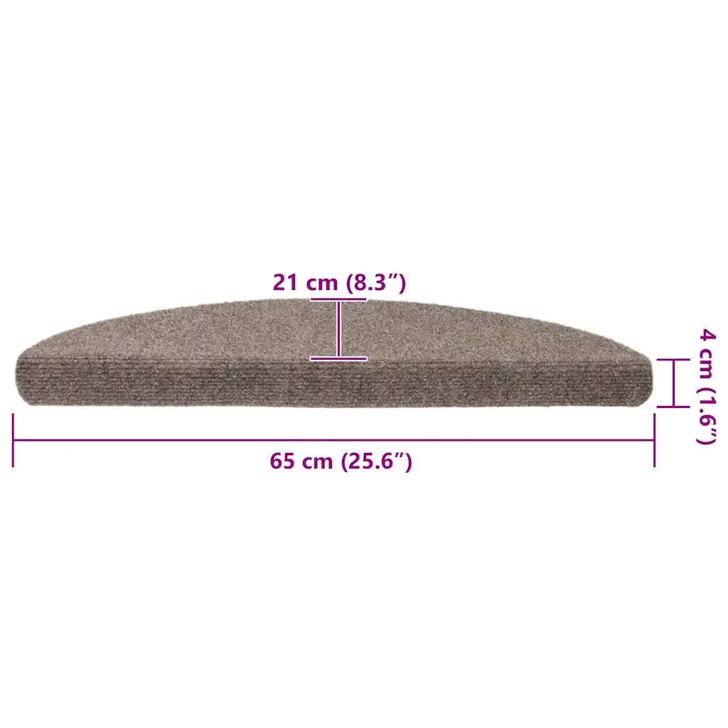 Tappetini per scale autoadesivi 15 pz 65x21x4 cm beige semicircolari grandi 322355