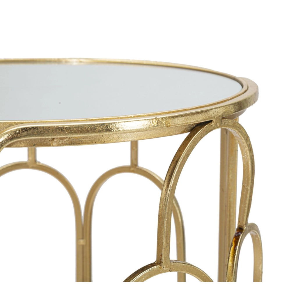 Set di Tavolini VKH555, Oro, Metallo, 36,5x36,5x70 cm