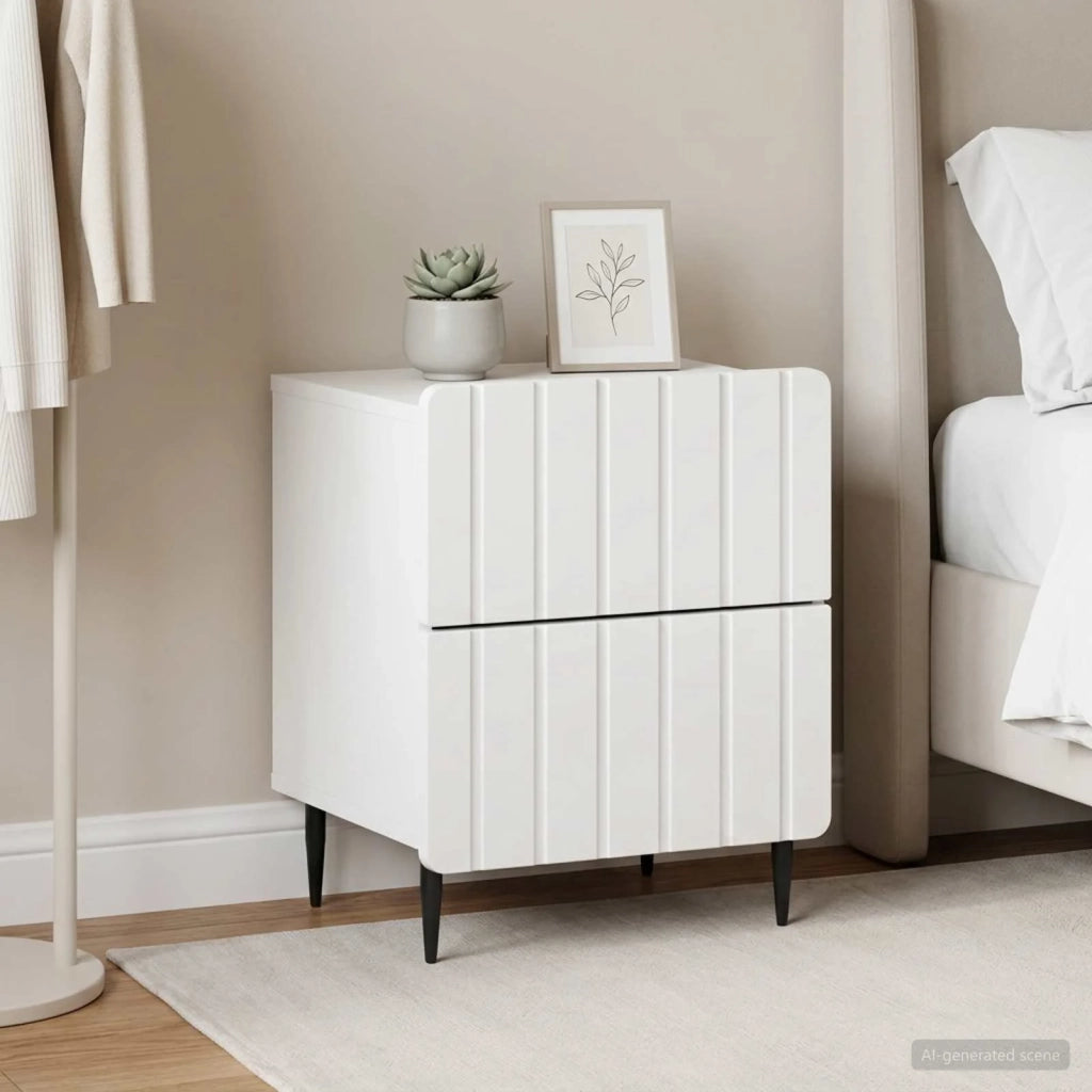 Armadio da Notte con cassetto 2 pcs Bianco 43 x 34,5 x 49,5 cm 894296