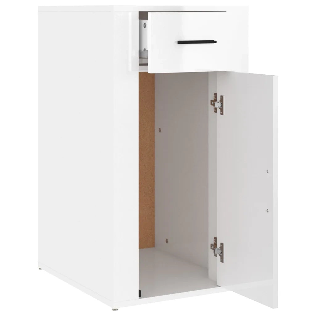 Armadietto Scrivania Bianco Lucido 40x49x75cm Legno Multistrato cod mxl 63651