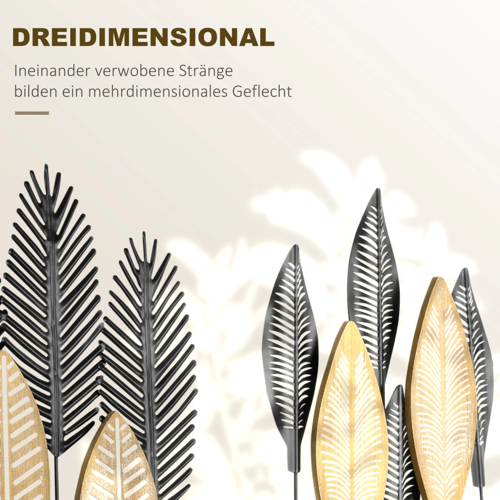Quadro Moderno Decorativo per Parete ¨C zephmum ¨C Metallico Naturale e Nero