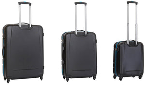 Set 3 Valigie Trolley Rigide in ABS 4 Ruote TSA Ravizzoni Sangria Nere