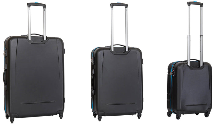 Set 3 Valigie Trolley Rigide in ABS 4 Ruote TSA Ravizzoni Sangria Nere