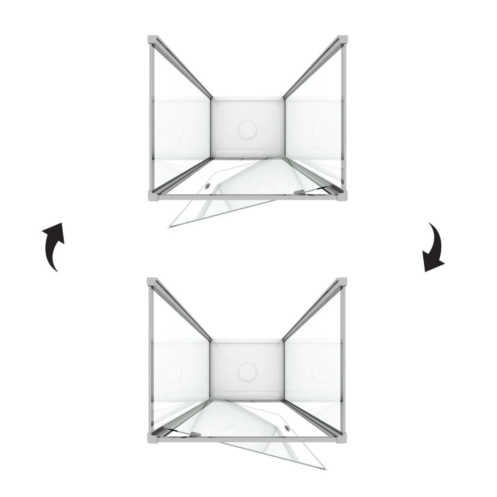 Box Doccia 3 lati 75x75x75 AP. 75 CM H198 stampato C mod. Cristal TRIO 1 Anta