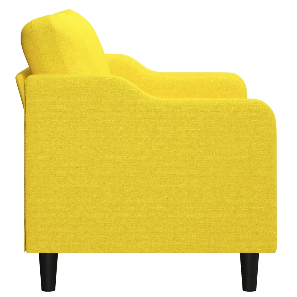 Divano a 2 Posti Giallo Chiaro 140 cm in Tessuto 359364