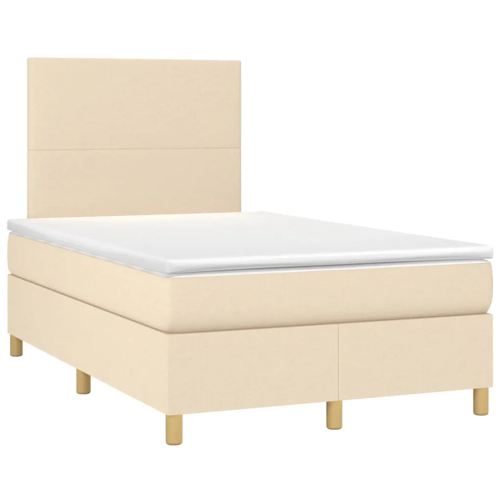 Giroletto a Molle con Materasso Crema 120x200 cm in Tessuto cod mxl 57516