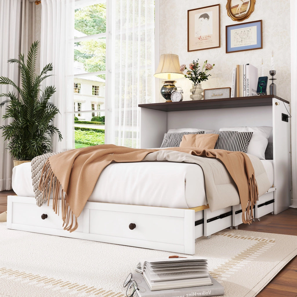 letto a scomparti in pino bianco 140 x 200 cm