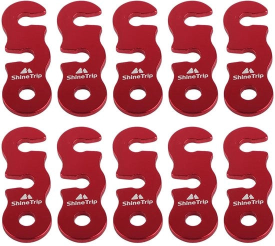 Corda da Vento per Tenda - 10 Pezzi - Antiscivolo - Acciaio Inossidabile - Sostenibile - Accessori per Camping/Attività All'Aperto