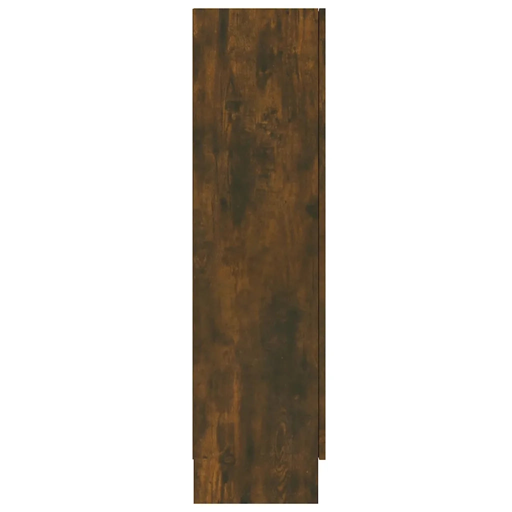 Vetrina classica 82,5 x 30,5 x 115 cm con 3 pratici scomparti in legno composito effetto rovere affumicato 02_0048216
