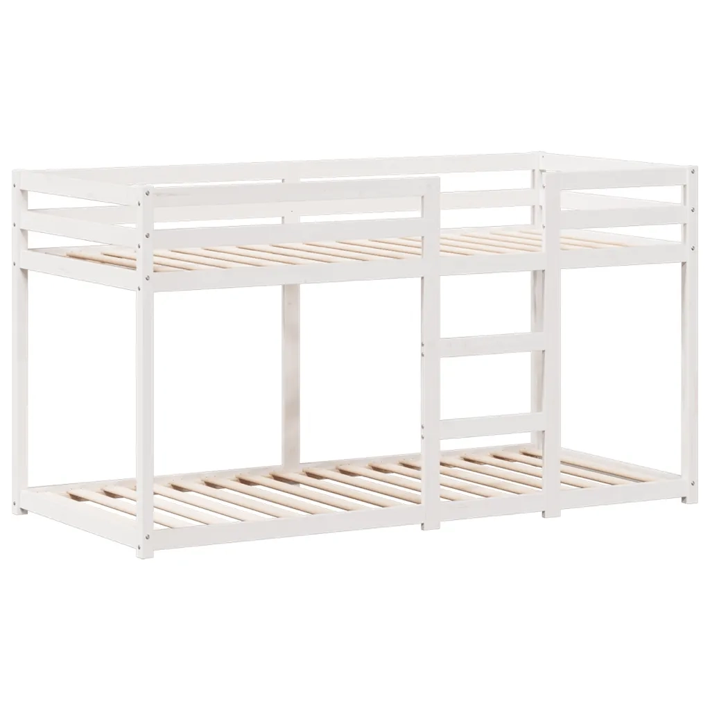 Letto a Castello senza Materasso Bianco 90x190cm Massello Pino