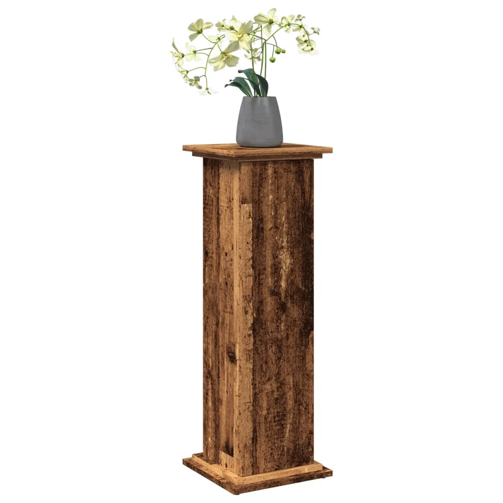 Espositore con Portaoggetti Legno Antico 31x30x90 cm Truciolato 854614