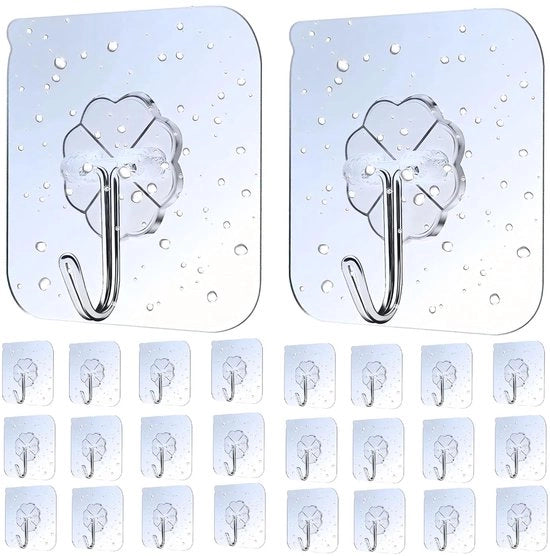 Haken self-adesivi - trasparenti - set da 6 - di alta qualità pvc