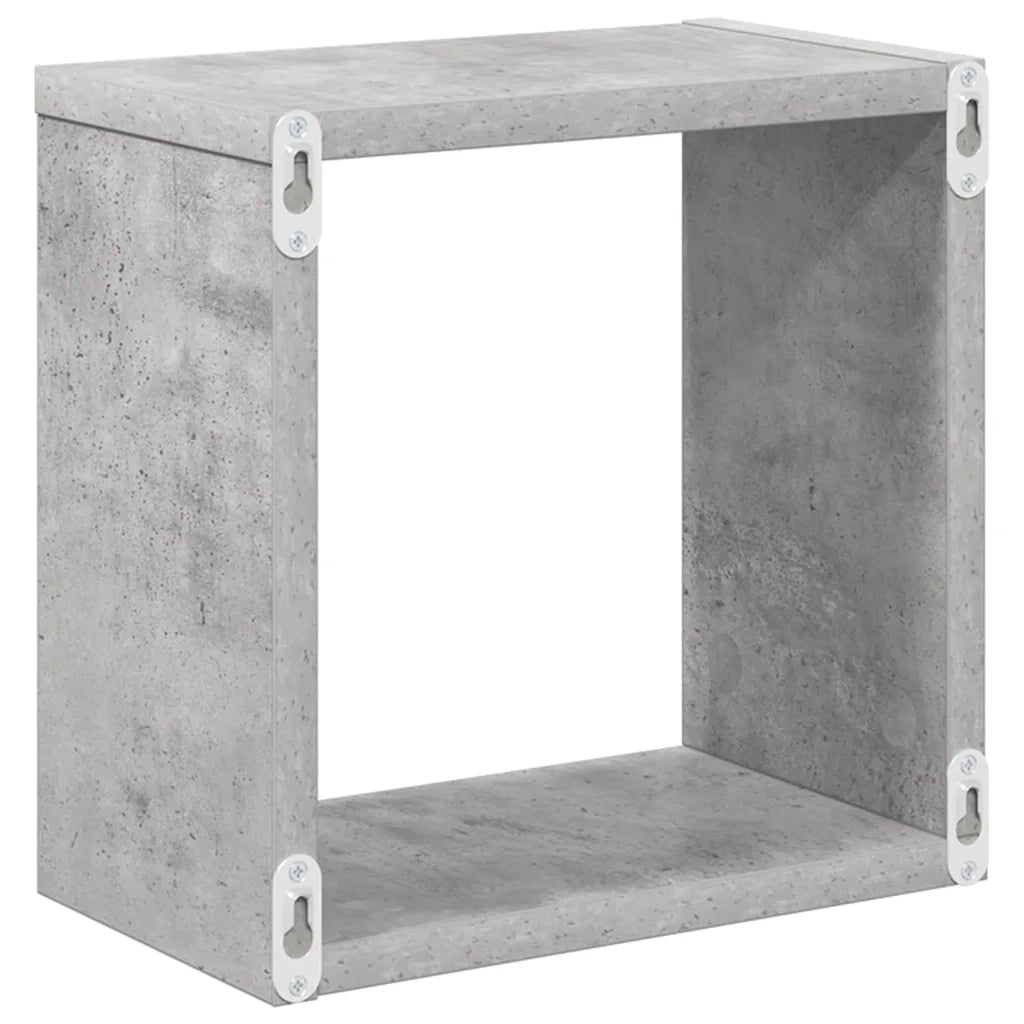 Mensole Parete a Cubo 4 pz Grigio Cemento 26x15x26 cm 807038