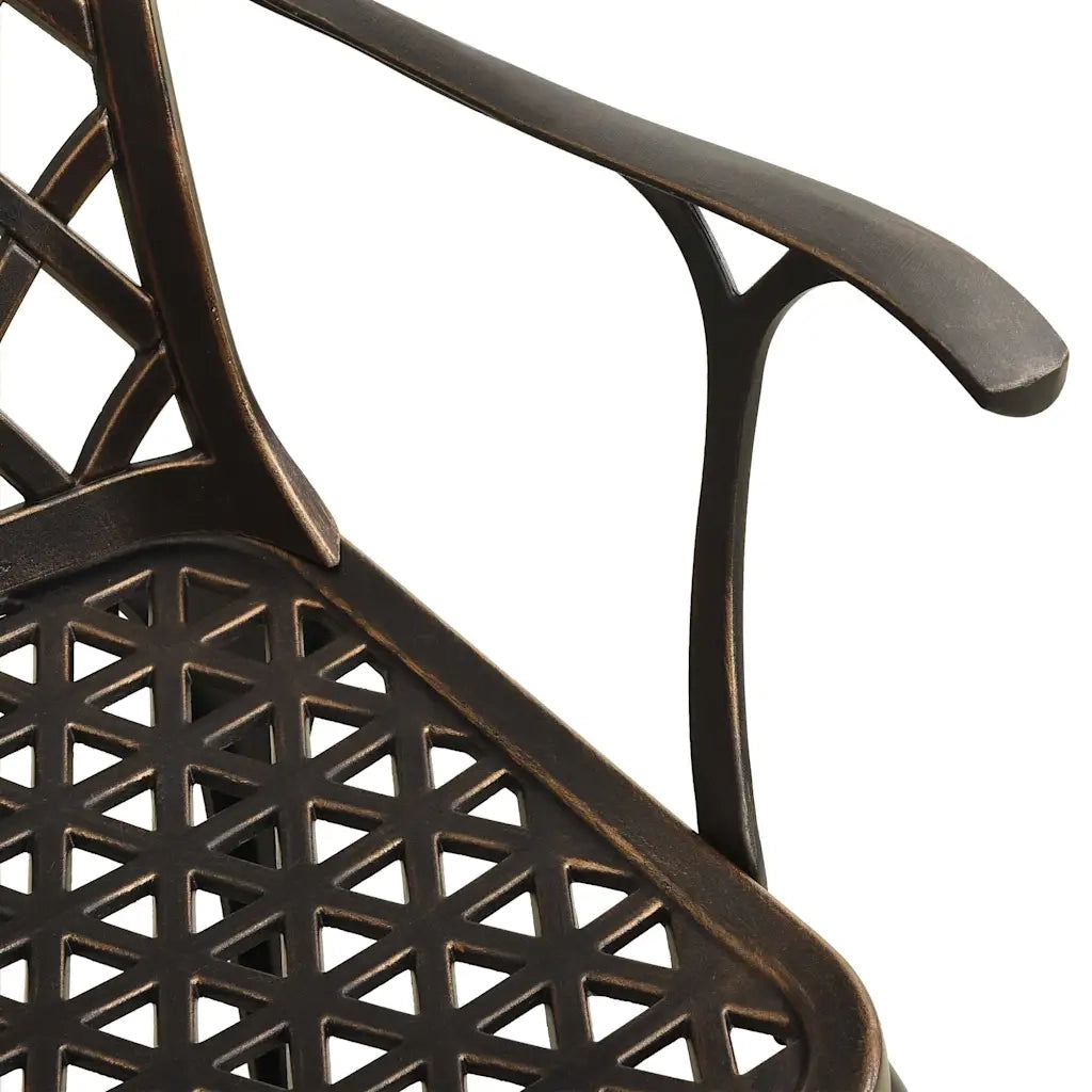 Sedie da Giardino 4 pz in Alluminio Pressofuso Bronzo 315571