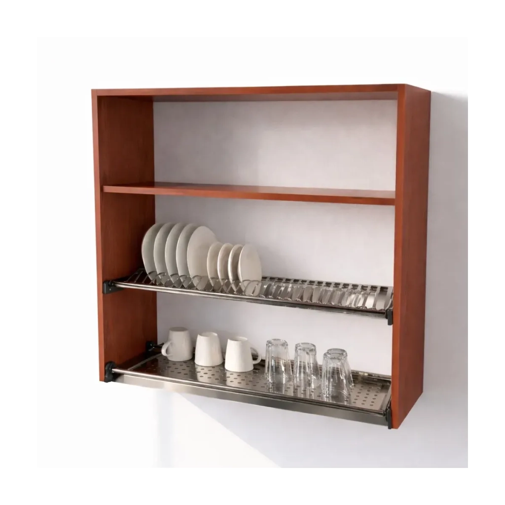 Calandrelli Pensile Scolapiatti H 90 L 80 P 33 cm Ciliegio