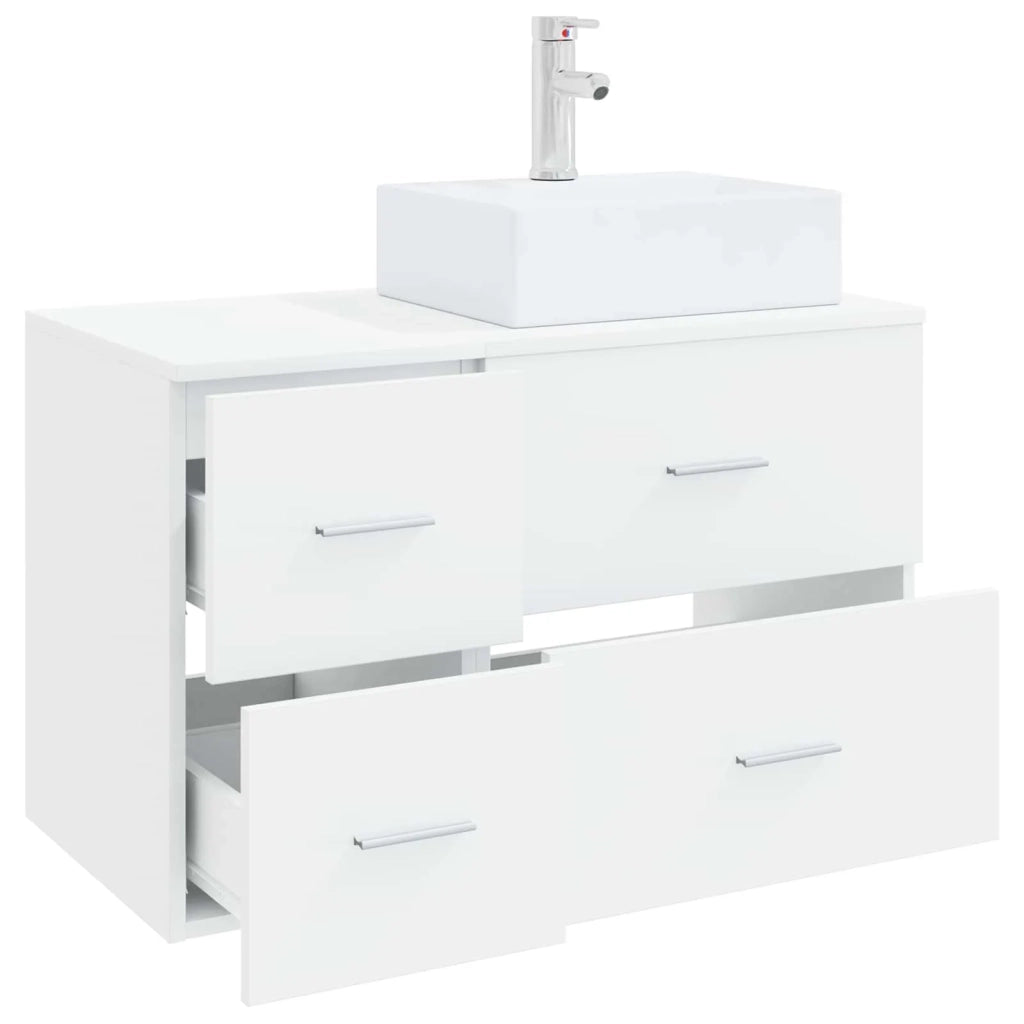 Set di mobili per il bagno 2 pz Bianco Legno ingegnerizzato 3403968