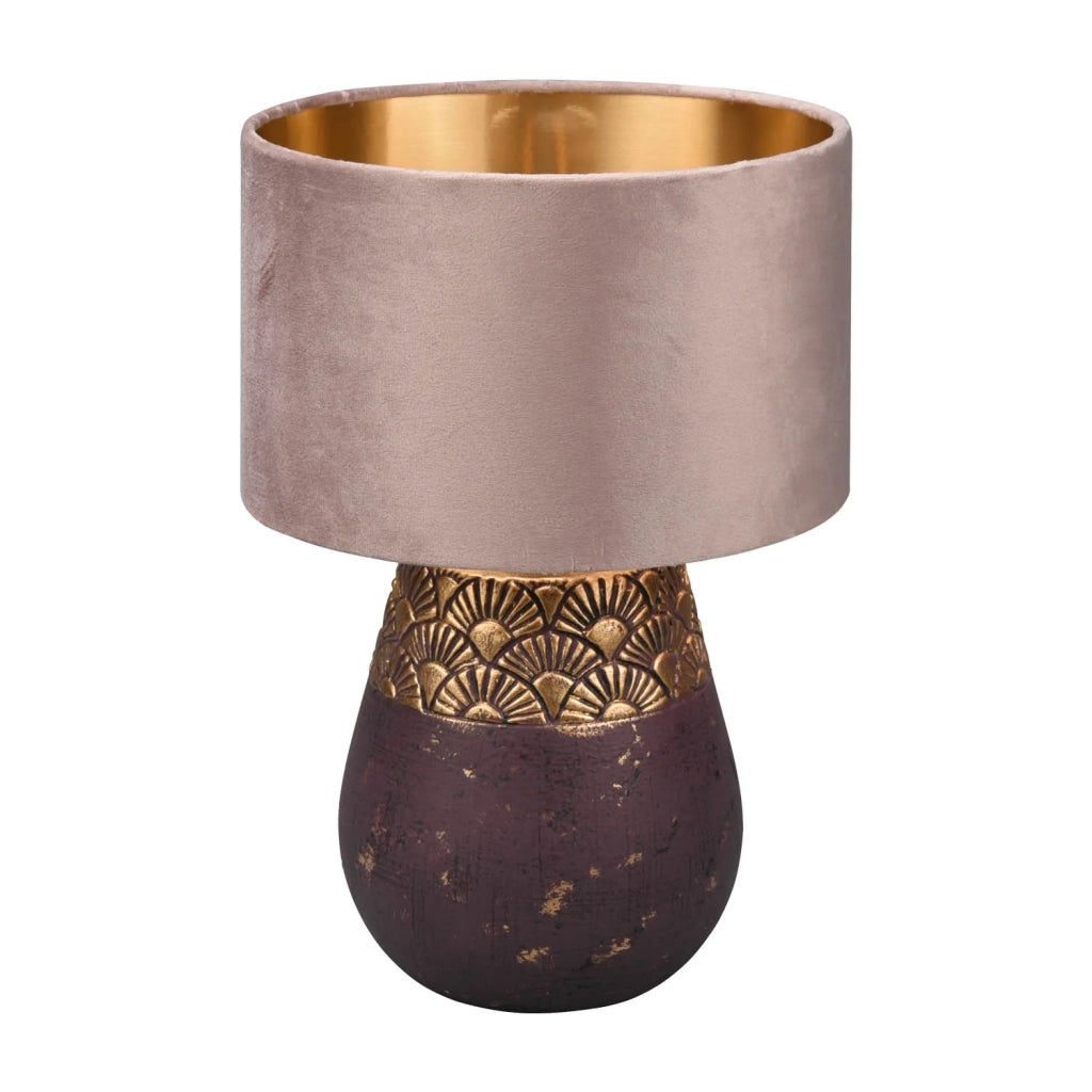 LÚZETE - LAMPADA DA TAVOLO IN CERAMICA MARRONE SHIRA