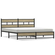 Letto matrimoniale | Letto per adulti | Giroletto senza Materaso in Metallo Rovere Sonoma 180x200 cm