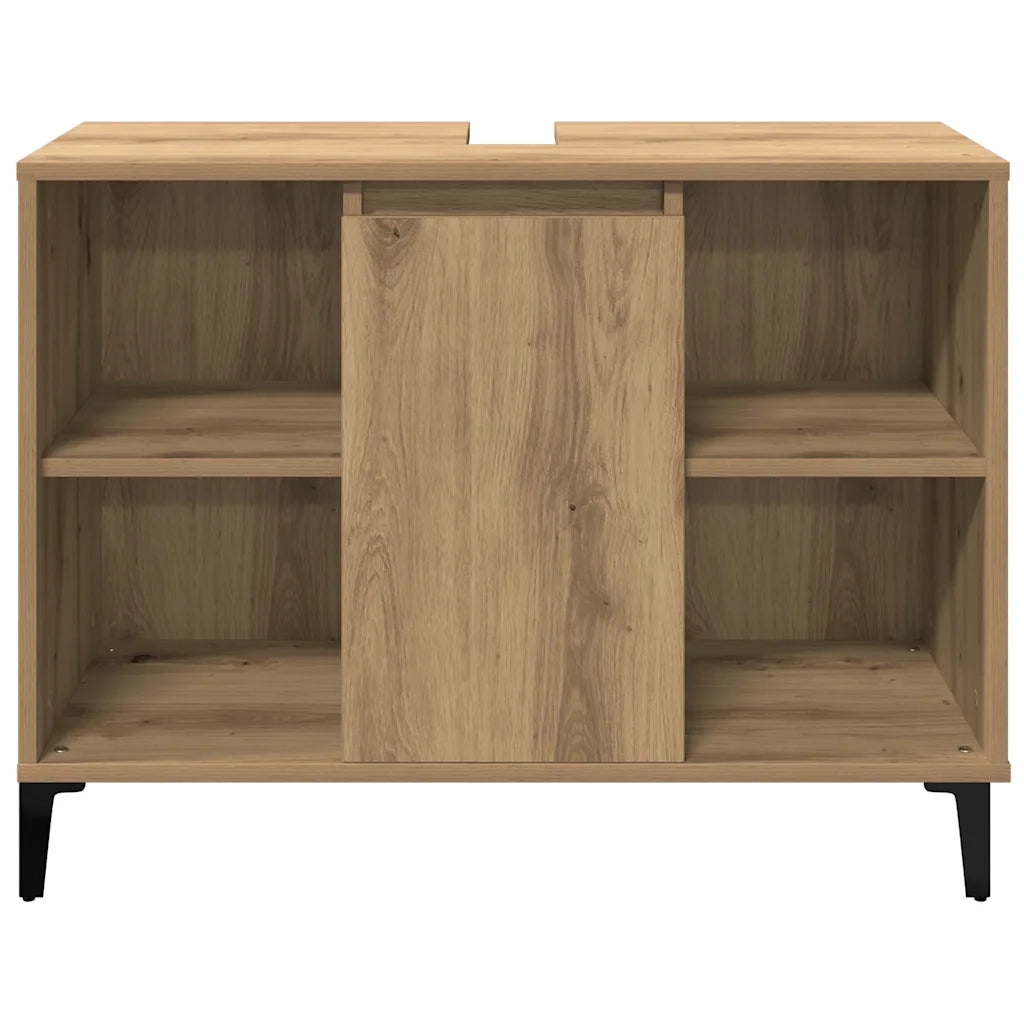 Mobile Lavabo Rovere Artigianale 80x33x60 cm Legno Multistrato 857136