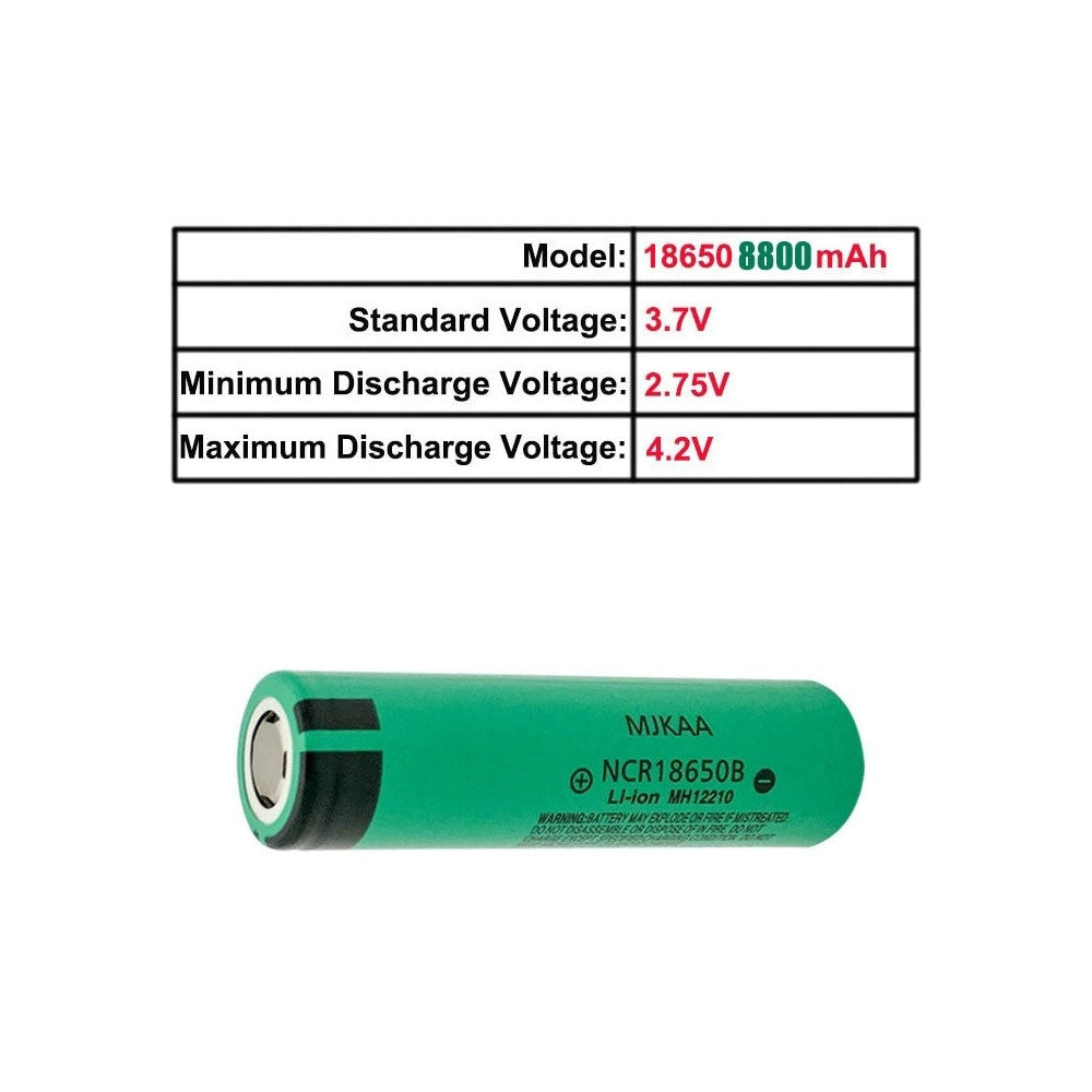 Trade Shop - 2 Batterie Pile Batteria Ricaricabile Ioni Di Litio 8800mah 3.7v Torce Led -