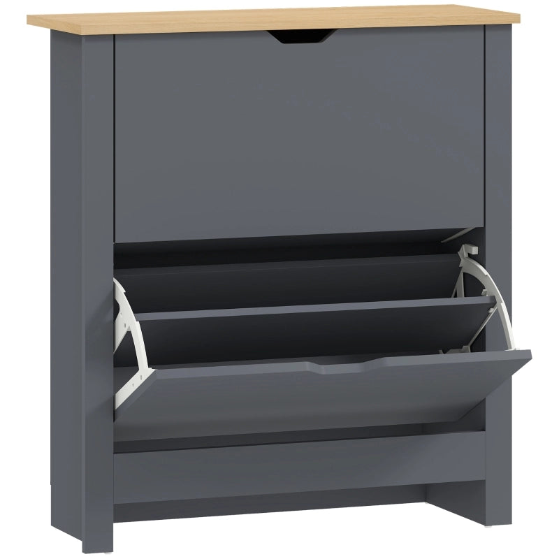 SCARPIERA con 2 ribalte 72x26x80 cm Grigio Scuro
