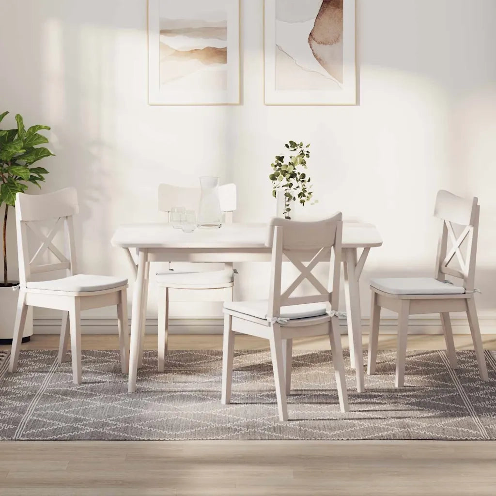 Cuscini per Seduta 4 pcs Bianco 40 x 40 x 3 cm Tessuto