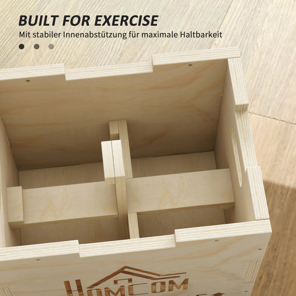 Box Plyometrico 3 in 1 ¨C Minimal ¨C Legno Naturale 40.5x35.5x30.5 cm