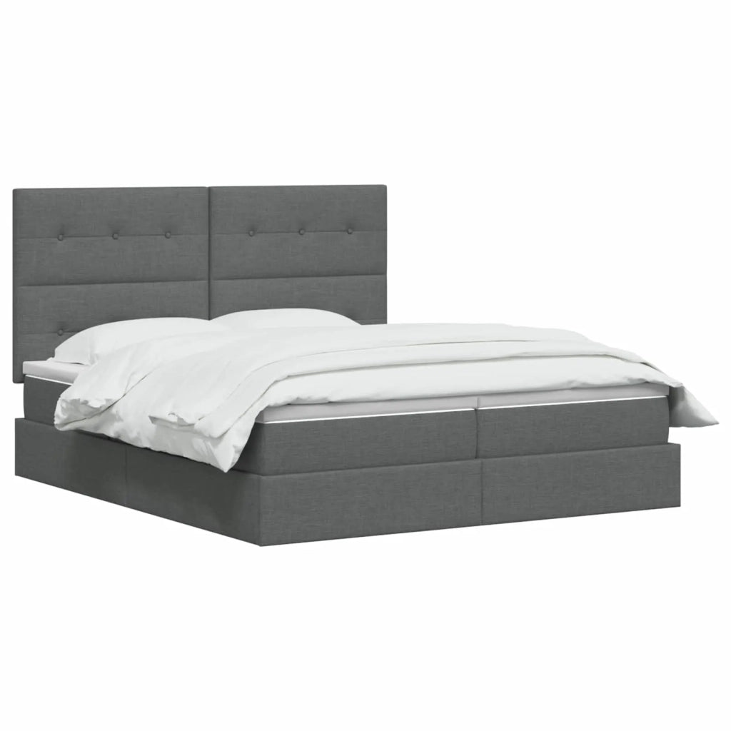 Letto con Contenitore Grigio Scuro 200 x 200 cm Tessuto 3459796