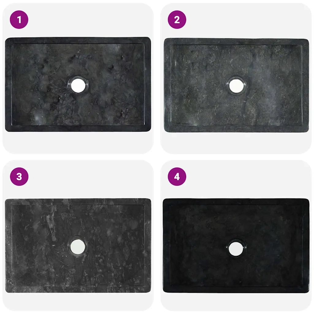 Lavello 45x30x12 cm Marmo Lucido Nero CFW4914918