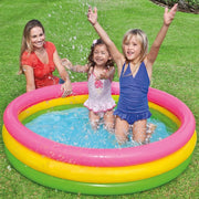 Trade Shop - Piscina Gonfiabile Per Bambini Arcobaleno A 3 Anelli Colorati 147 X 33 Cm -