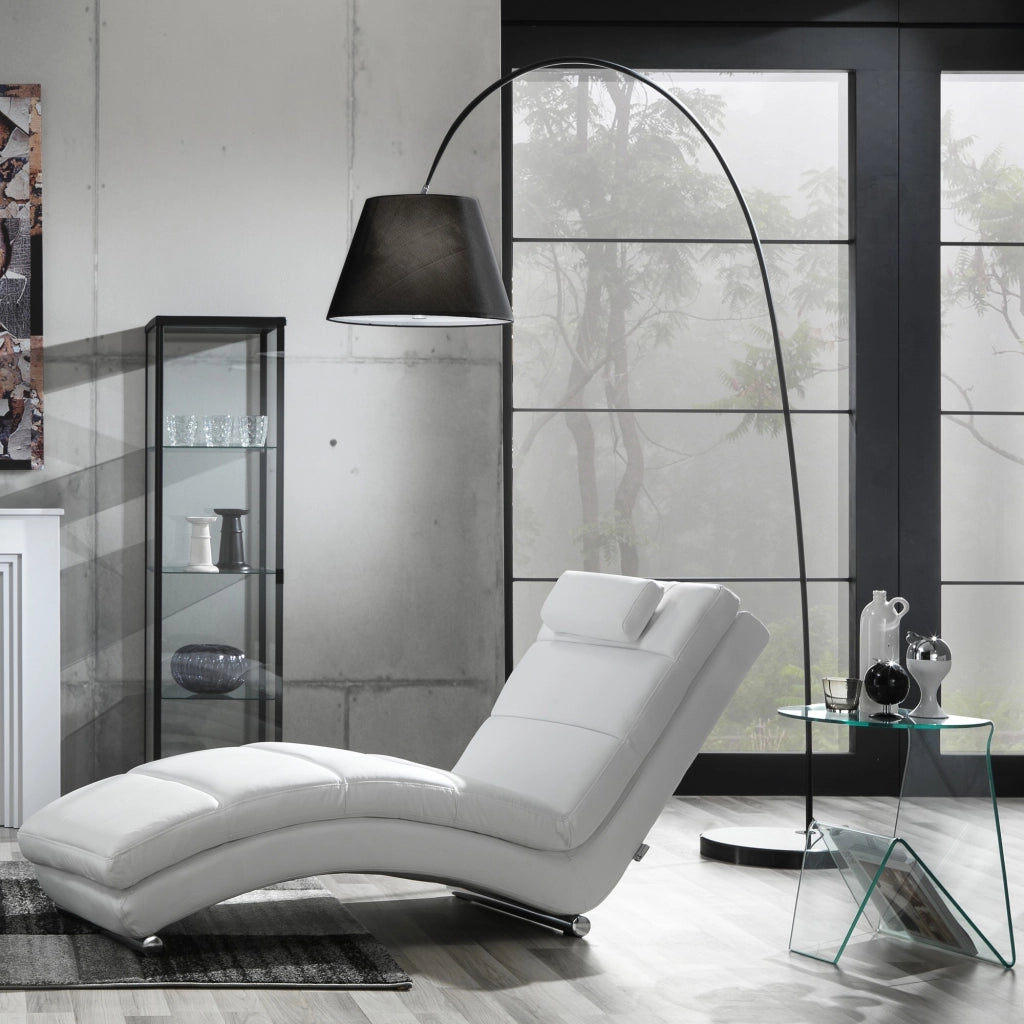 Chaise longue in pelle sintetica bianca cm H.85xL.62xP.172