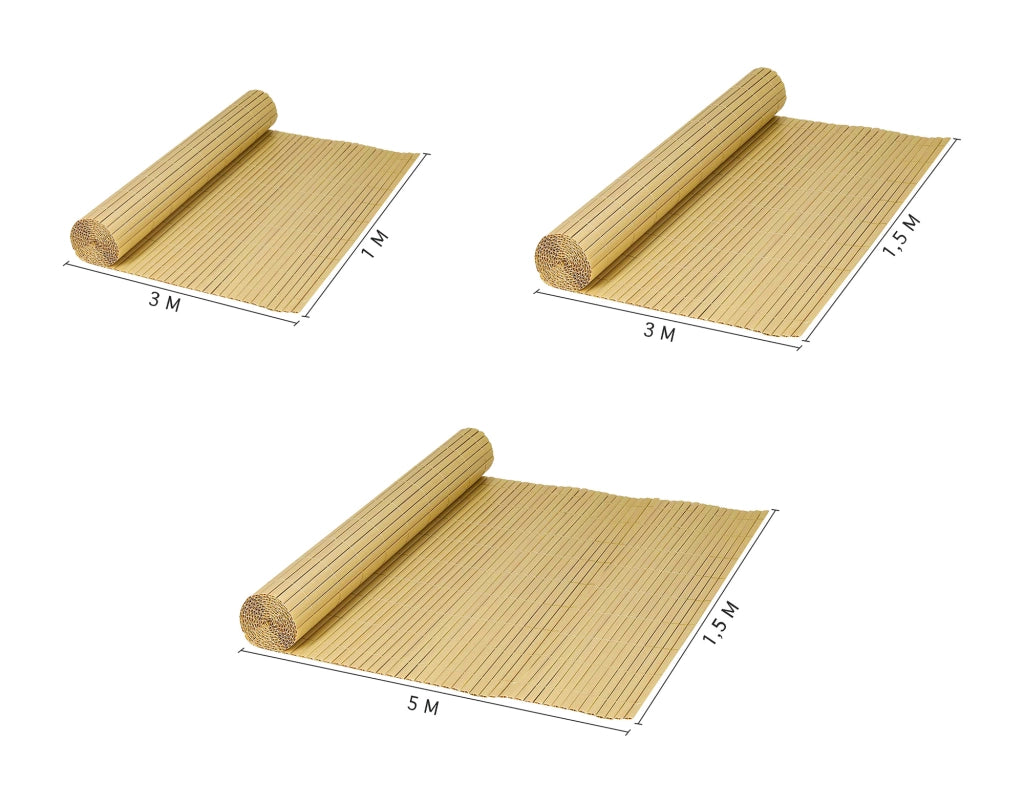 Canniccio Bambù In Pvc Frangivista Recinzione Per Giardino Frangivento Balcone Naturale - 100x500Cm