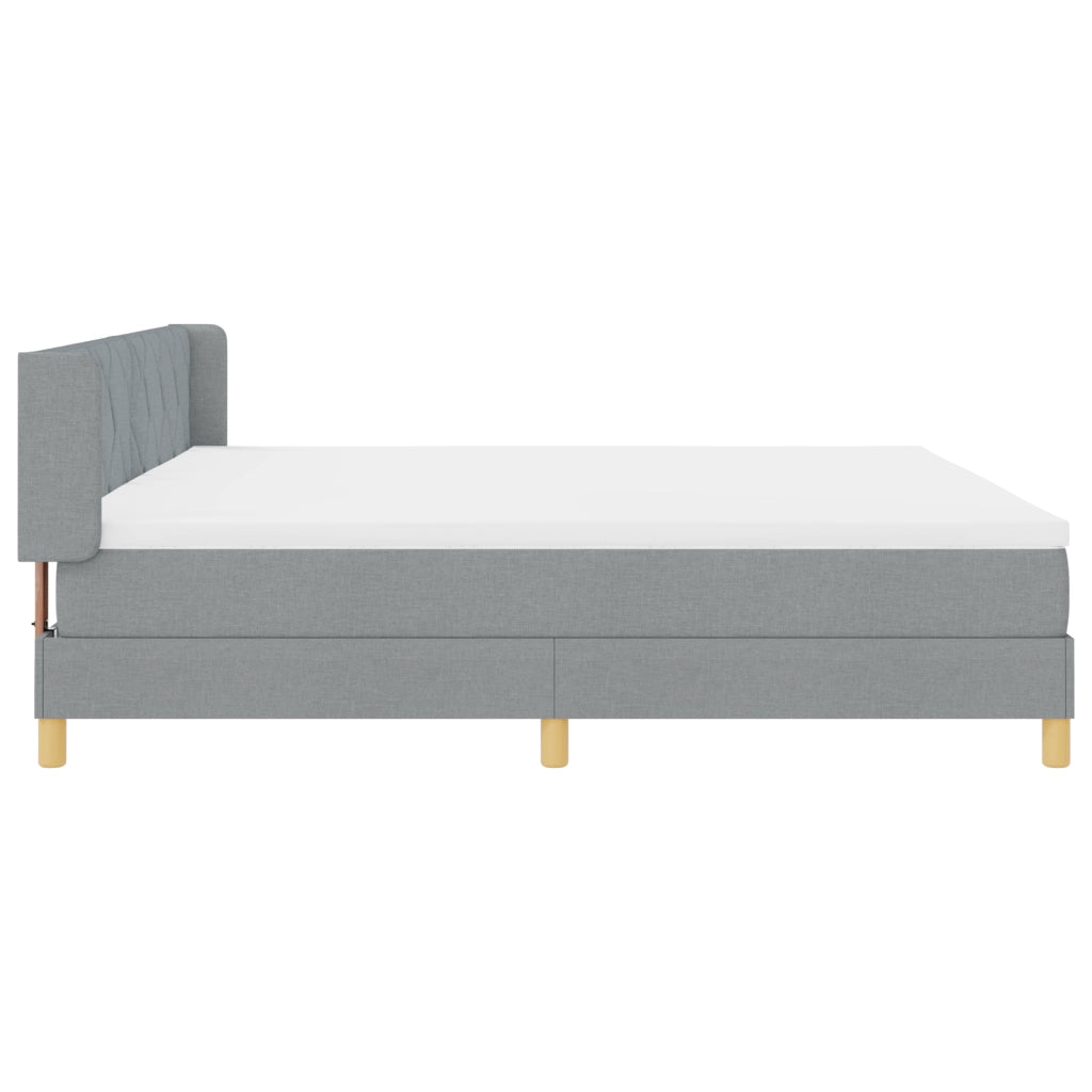 Letto con box spring e materasso grigio chiaro 200x200 cm