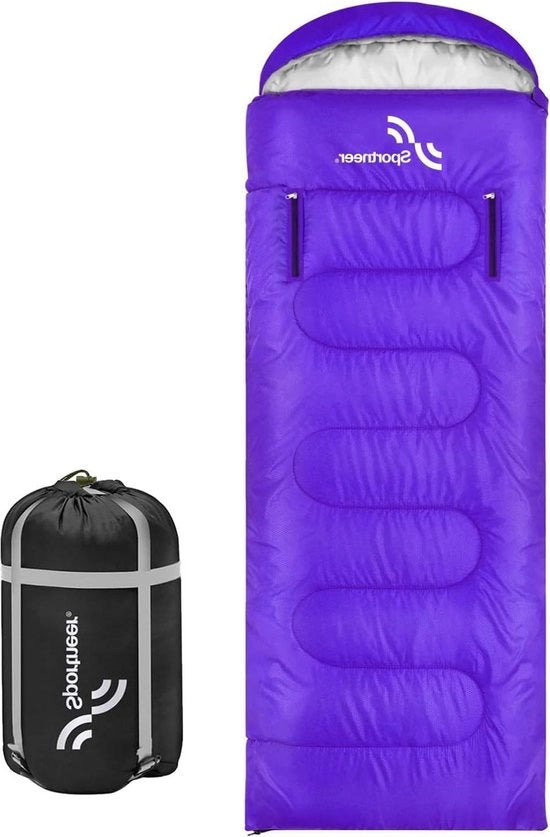 Sacco da campeggio 220 x 84 cm, sacco da campeggio portatile per 4 stagioni con cerniera per braccia e piedi per bambini e adulti per campeggio, escursioni, viaggi, comodo e caldo.