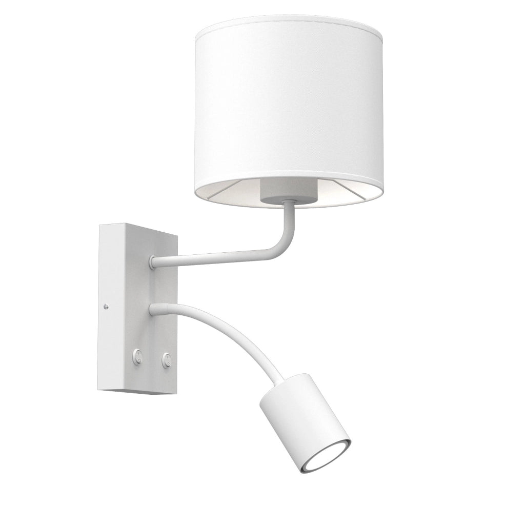 Applique moderna bianca 2 luci lettura E27 GU10 Arden