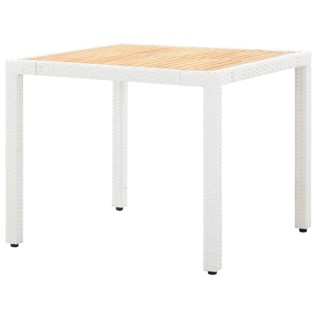 Set da Pranzo da Giardino 5 pz in Polyrattan Bianco cod mxl 34596