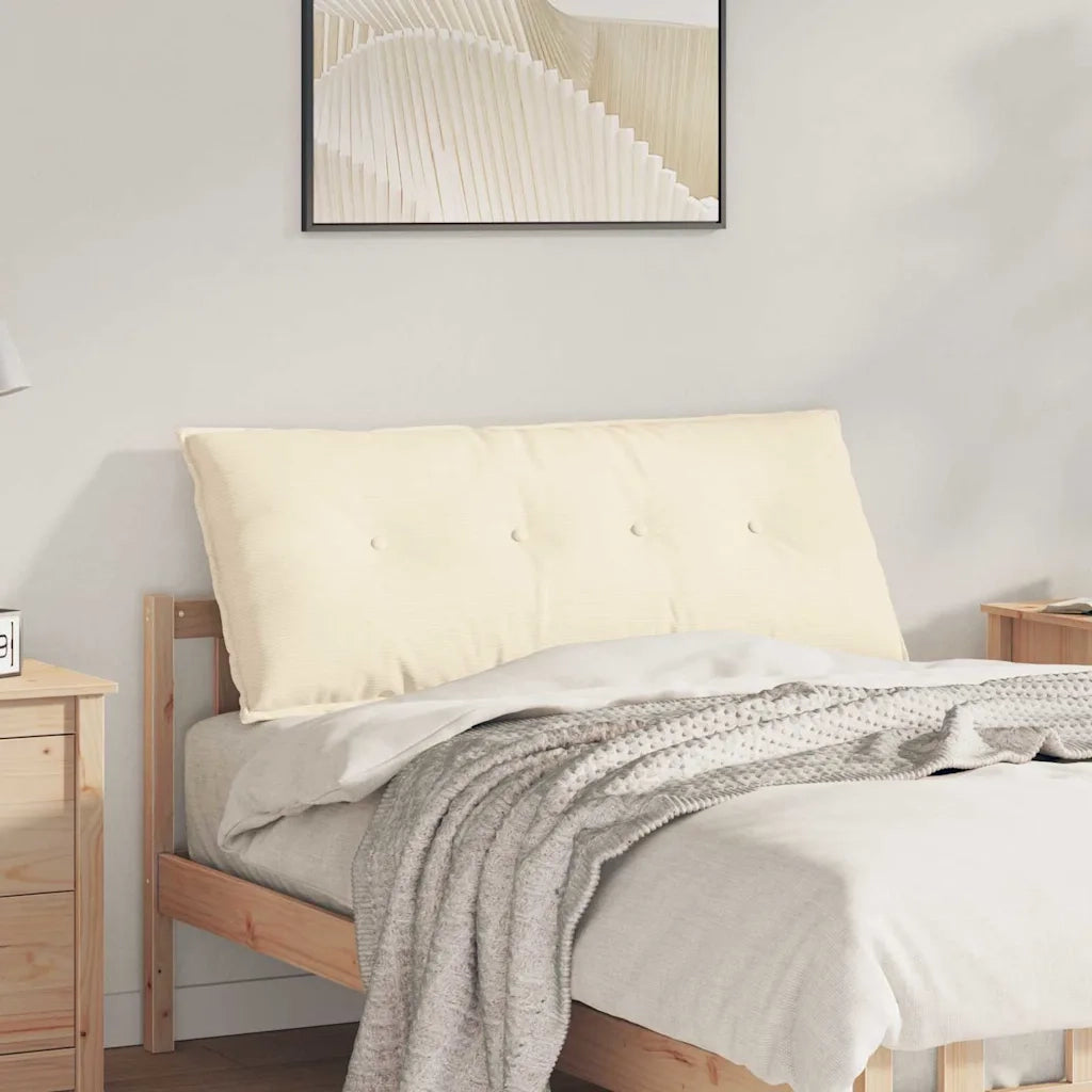 Cuscino per Schiena Crema 120 x 50 cm Tessuto in Cords 42014824