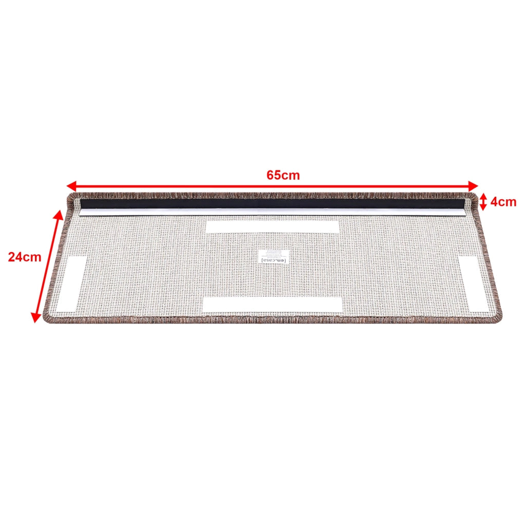 Set di 15 gradini rettangolari antiscivolo 65 x 24 cm con bordo marrone scuro 03_0007610