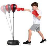 Sacco da boxe regolabile in altezza con guanti e pompa per principianti ¨C zephmum ¨C nero e rosso 126-144 cm