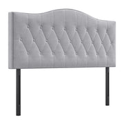 Testiera imbottita per letto ¨C zephmum ¨C grigio velluto 185x134 cm