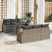 Set Divano da Giardino 7 pcs Grigio Poly Rattan 3357662