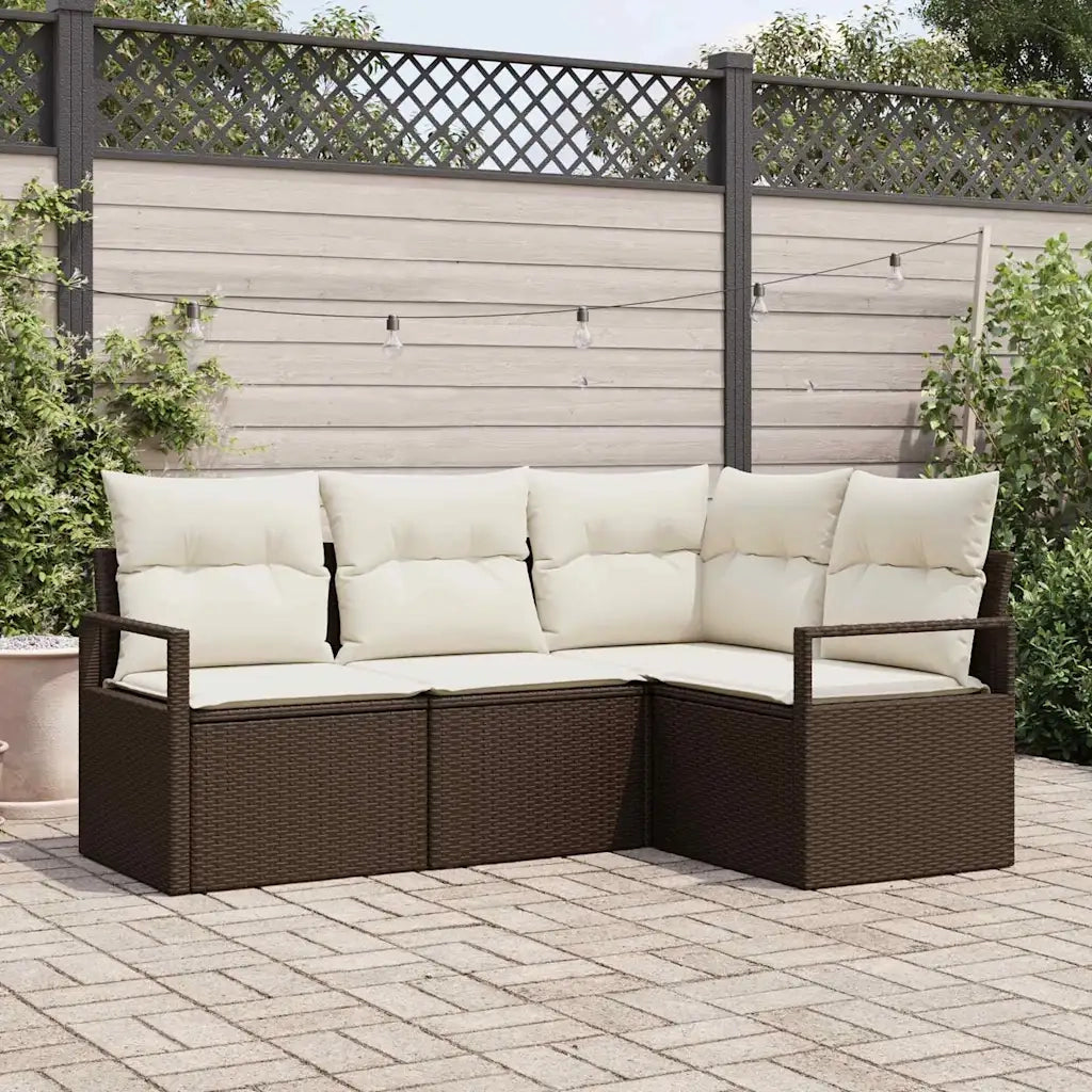 Set di divani 4 pcs Marrone polyrattan 3346358