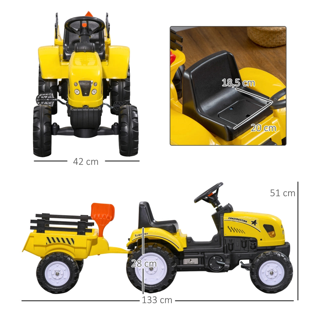Trattore Giocattolo con Rimorchio ¨C Minimal ¨C Giallo