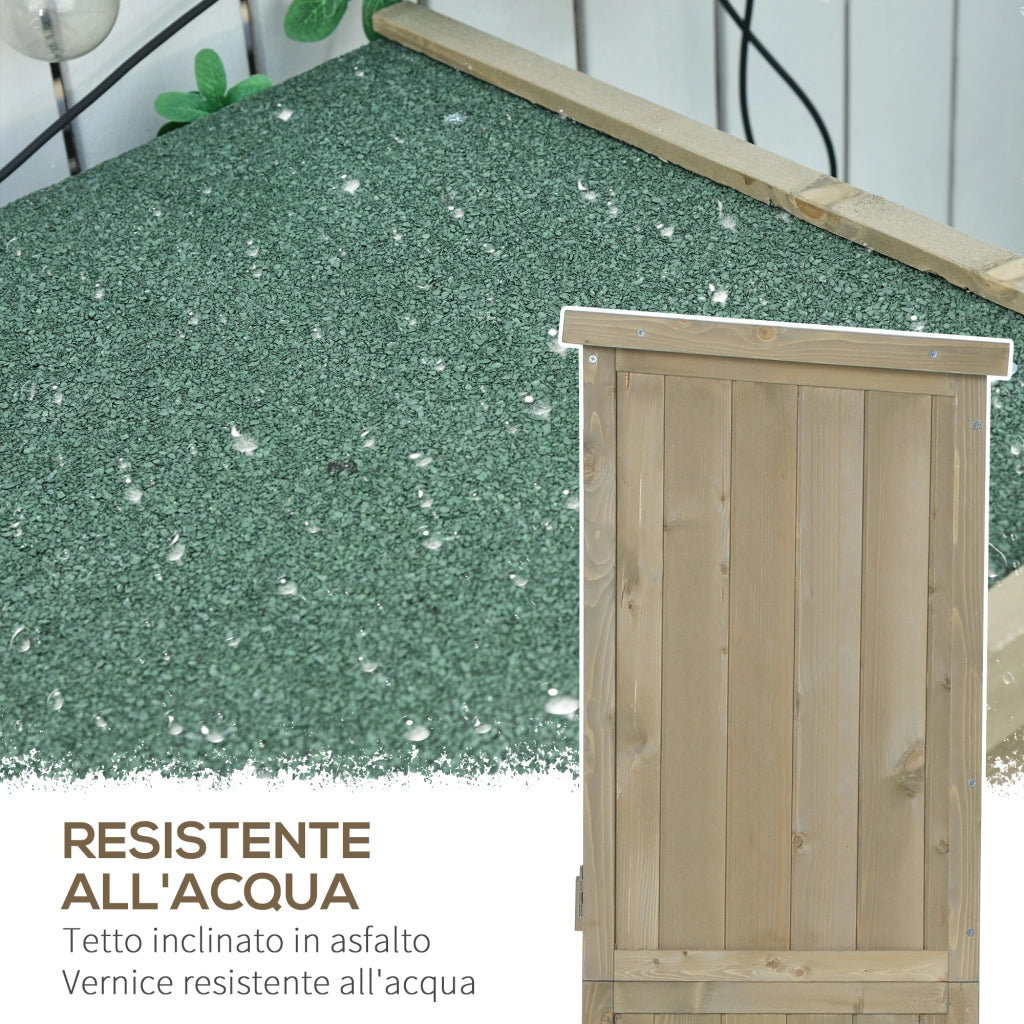 Armadio da Giardino in Legno con 4 Scompartimenti ¨C zephmum ¨C Grigio 87x46.5x160cm