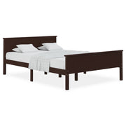 Letto matrimoniale | Letto per adulti | Giroletto Marrone Scuro in Legno Massello di Pino 160x200 cm
