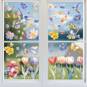 116 Stuks Decorativi Adesivi per Finestre con Fiori e Farfalle del Campo