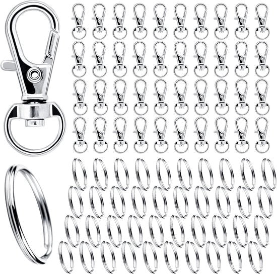 Sostegni per chiavi creano 80 sostegni per chiavi Lunghe pinze a coda di ragno (40 sostegni per chiavi e 40 granchi) Sostegni per chiavi per la creazione di accessori DIY (argento)