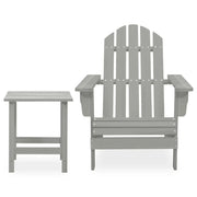 Sedia da Giardino Adirondack con Tavolino-Mobili da giardino Legno Abete Grigio
