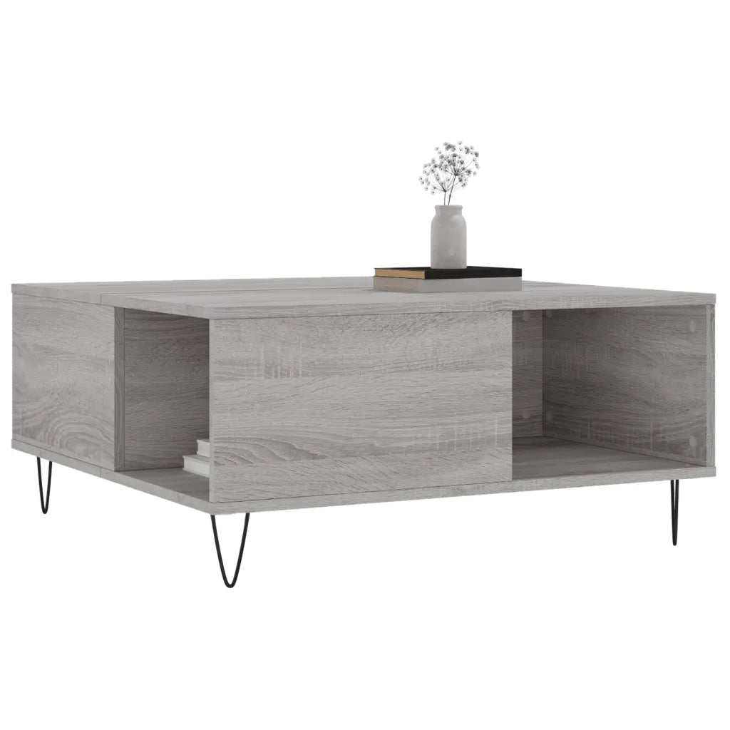 Tavolino salotto | Tavolino da caff¨¨ | Tavolino da Soggiorno Grigio Sonoma 80x80x36,5 cm Legno Multistrato